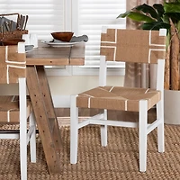 White Mahogany Woven Talli Dining Chair