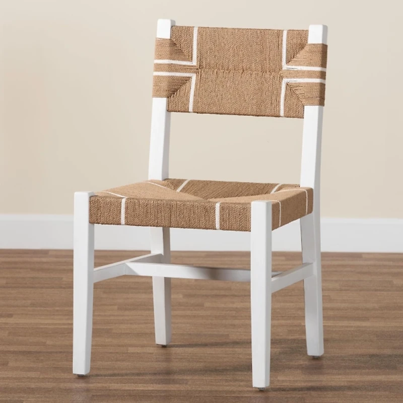 White Mahogany Woven Talli Dining Chair