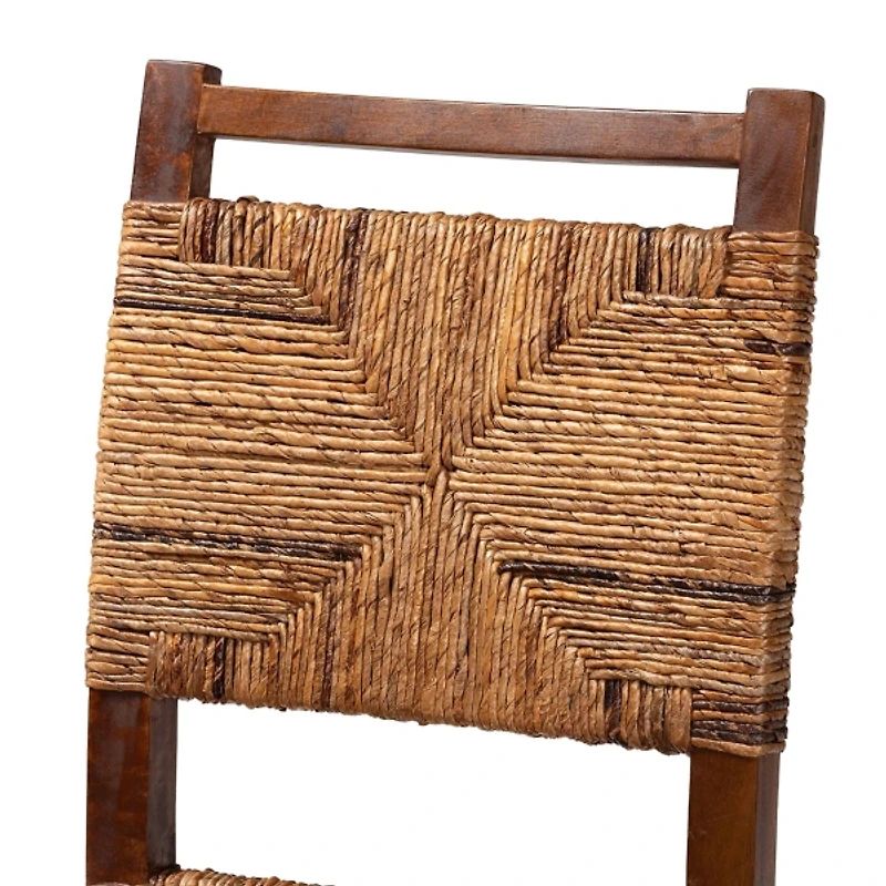 Natural Woven Seagrass Dining Chairs, Set of 2