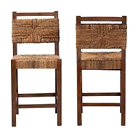 Natural Seagrass Cordoba Counter Stools, Set of 2