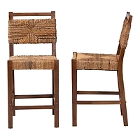 Natural Seagrass Cordoba Counter Stools, Set of 2