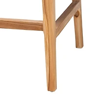Natural Rattan & Teak Wood 2-pc. Counter Stool Set