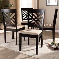 Espresso Wood Cut-Out Dining Chairs, Set of 4