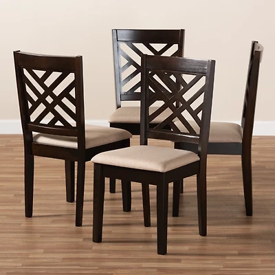 Espresso Wood Cut-Out Dining Chairs, Set of 4