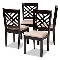 Espresso Wood Cut-Out Dining Chairs, Set of 4