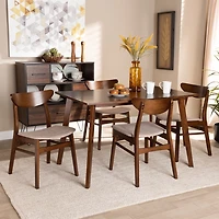 Walnut Orion 5-pc. Dining Chair and Table Set