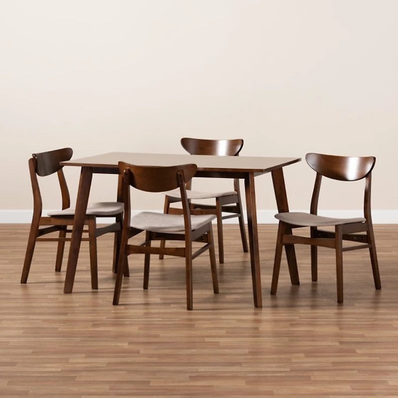 Walnut Orion 5-pc. Dining Chair and Table Set