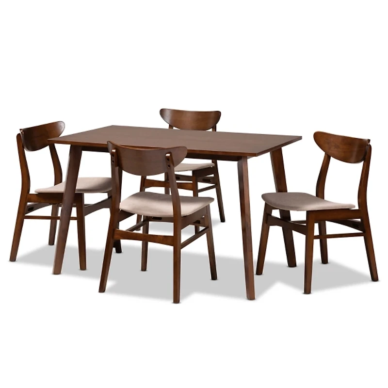 Walnut Orion 5-pc. Dining Chair and Table Set