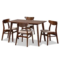 Walnut Orion 5-pc. Dining Chair and Table Set