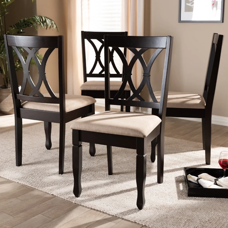 Espresso Upholstered Reneau 4-pc. Dining Chair Set
