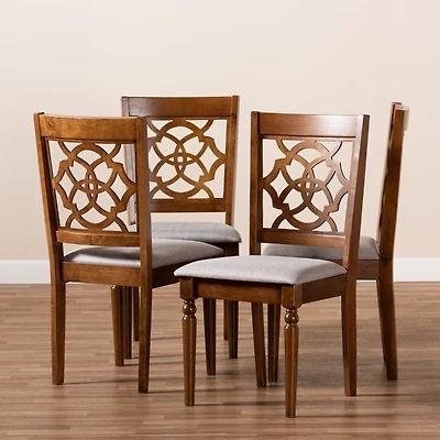Walnut Lylah Upholstered Dining Chairs, Set of 4