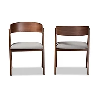 Gray & Walnut Danton Dining Chairs, Set of 2
