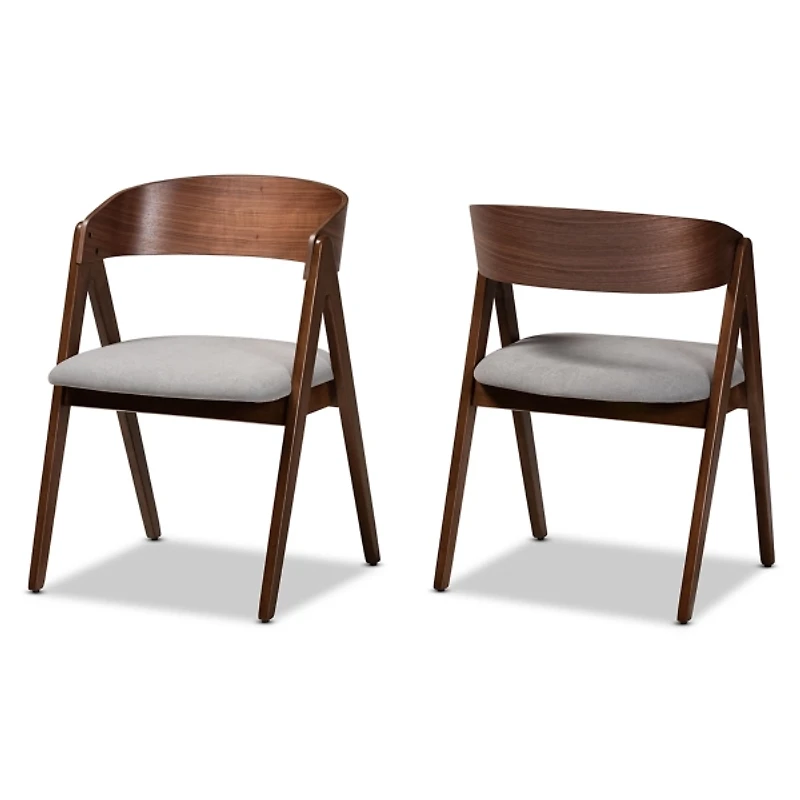 Gray & Walnut Danton Dining Chairs, Set of 2