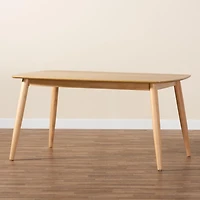 Natural Oak Mid-Century Modern Dining Table