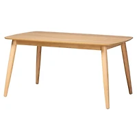 Natural Oak Mid-Century Modern Dining Table