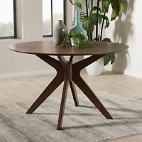 Walnut Round Monte Dining Table