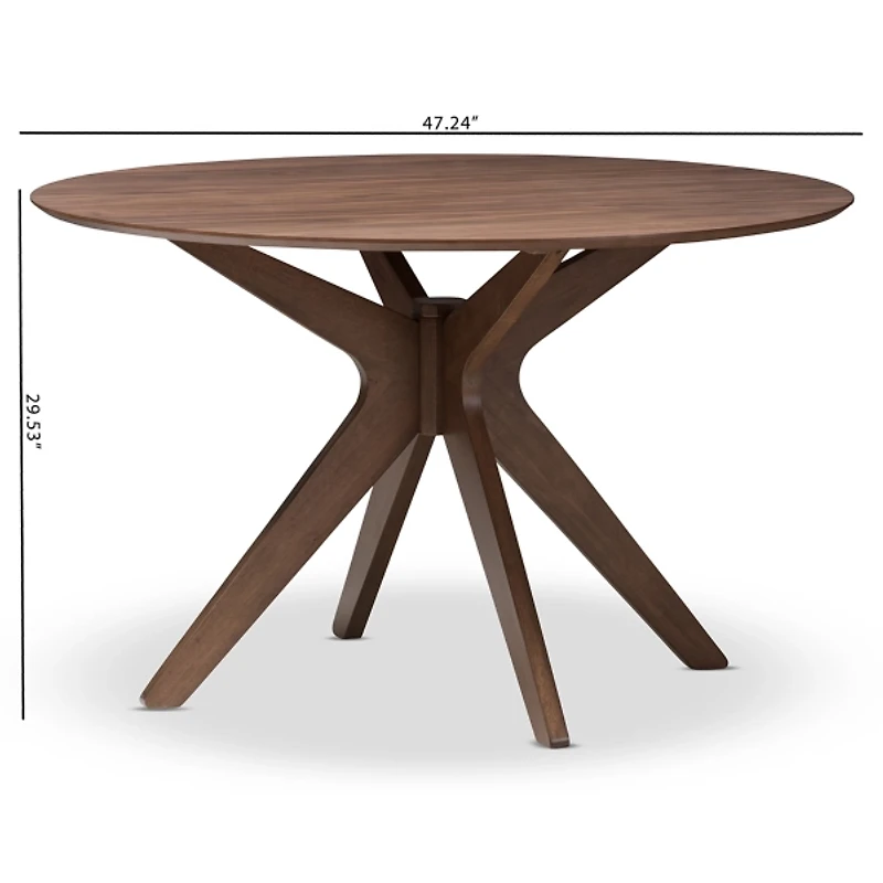 Walnut Round Monte Dining Table