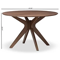 Walnut Round Monte Dining Table