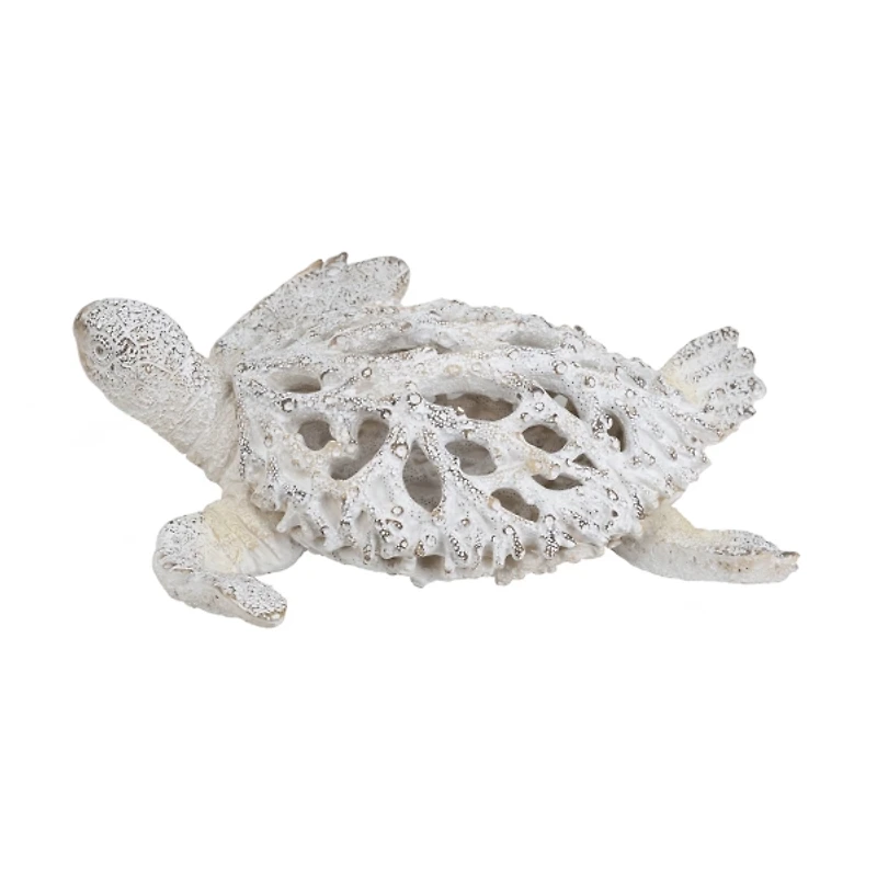 White Coral Reef Sea Turtle Figurine