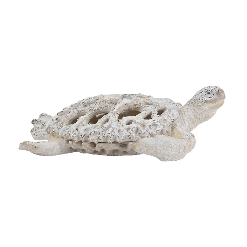 White Coral Reef Sea Turtle Figurine