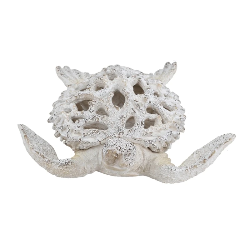 White Coral Reef Sea Turtle Figurine
