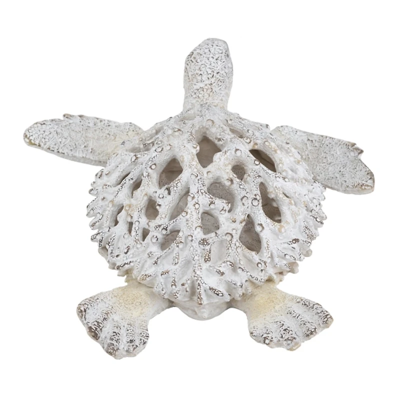 White Coral Reef Sea Turtle Figurine