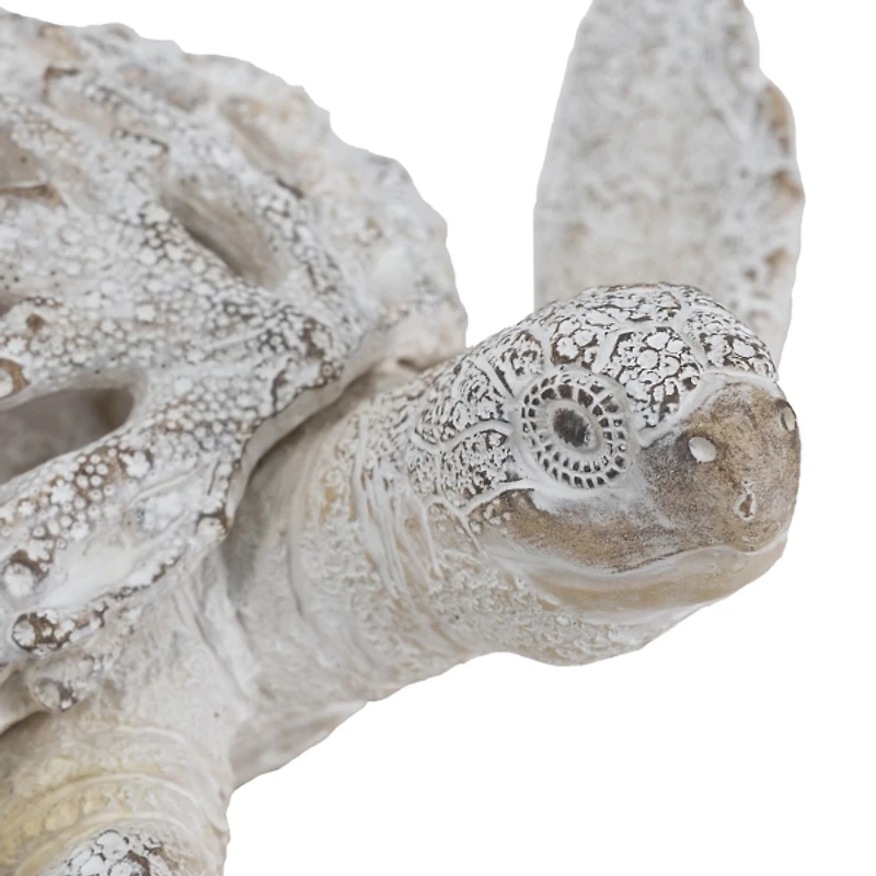 White Coral Reef Sea Turtle Figurine