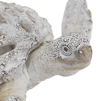 White Coral Reef Sea Turtle Figurine