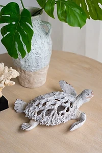 White Coral Reef Sea Turtle Figurine
