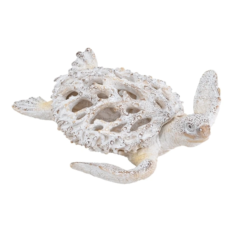 White Coral Reef Sea Turtle Figurine