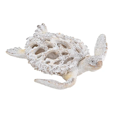 White Coral Reef Sea Turtle Figurine