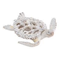 White Coral Reef Sea Turtle Figurine