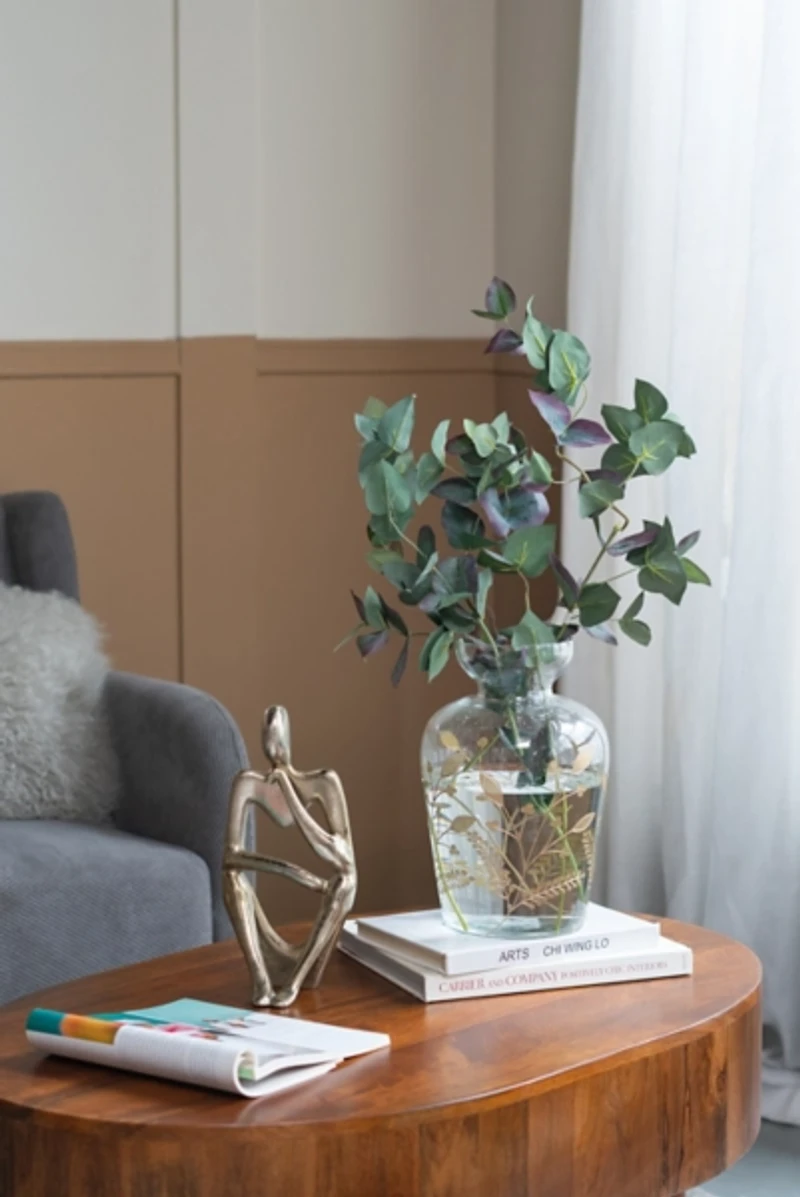 Gold Metal Pondering Figure I Sculpture