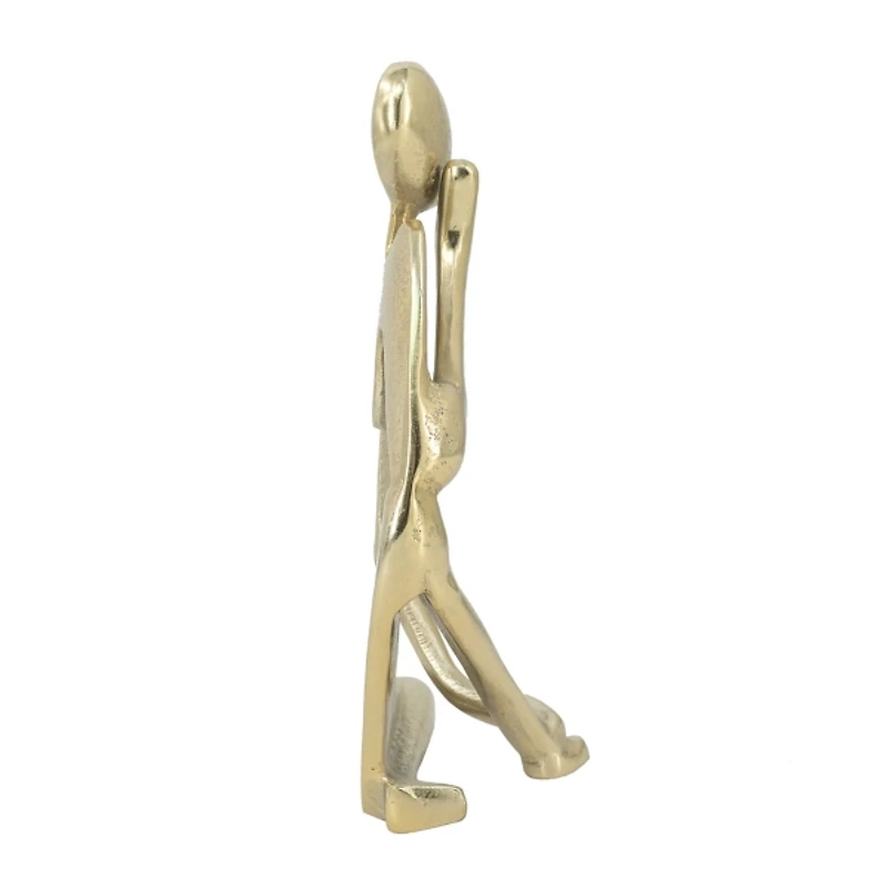 Gold Metal Pondering Figure II Sculpture