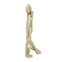 Gold Metal Pondering Figure II Sculpture