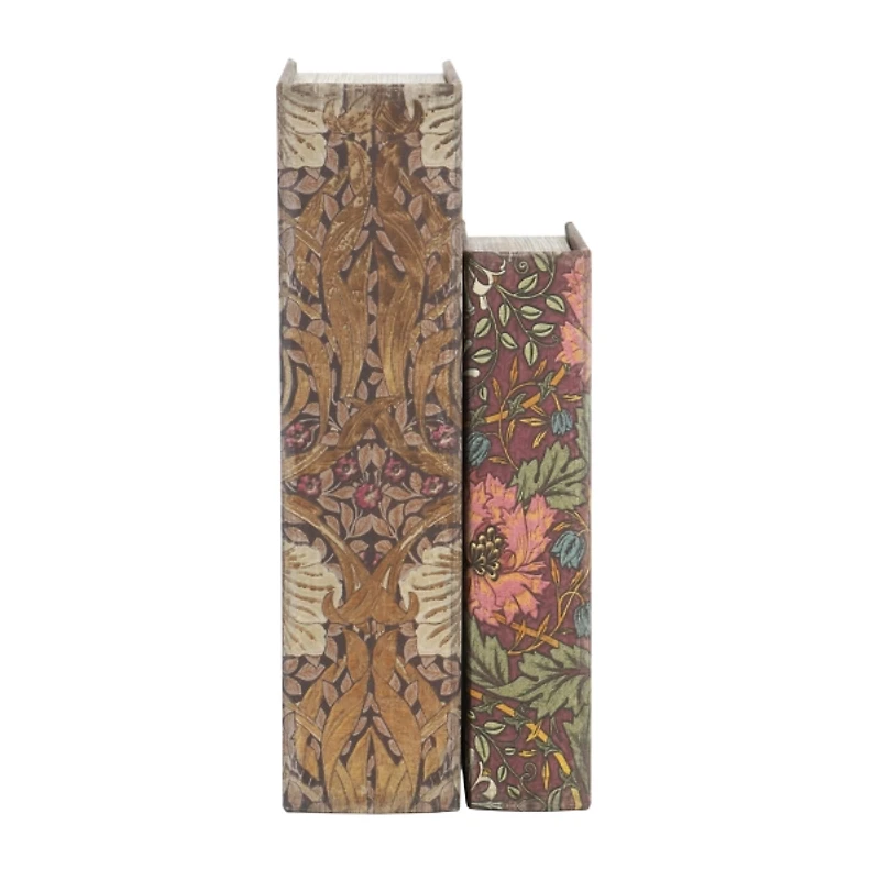 Floral Art Nouveau Book Boxes, Set of 2