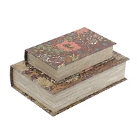 Floral Art Nouveau Book Boxes, Set of 2