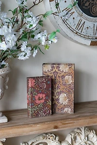 Floral Art Nouveau Book Boxes, Set of 2