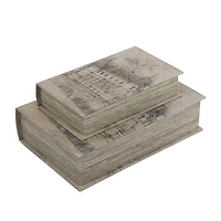 Gray Architectural Sketches Book Boxes, Set of 2