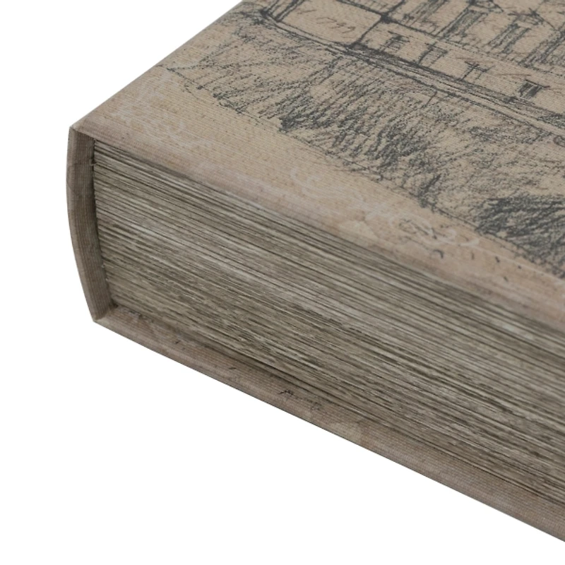 Gray Architectural Sketches Book Boxes, Set of 2