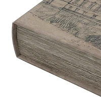 Gray Architectural Sketches Book Boxes, Set of 2