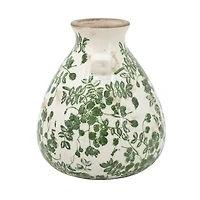 Green Floral Ceramic Jug Vase