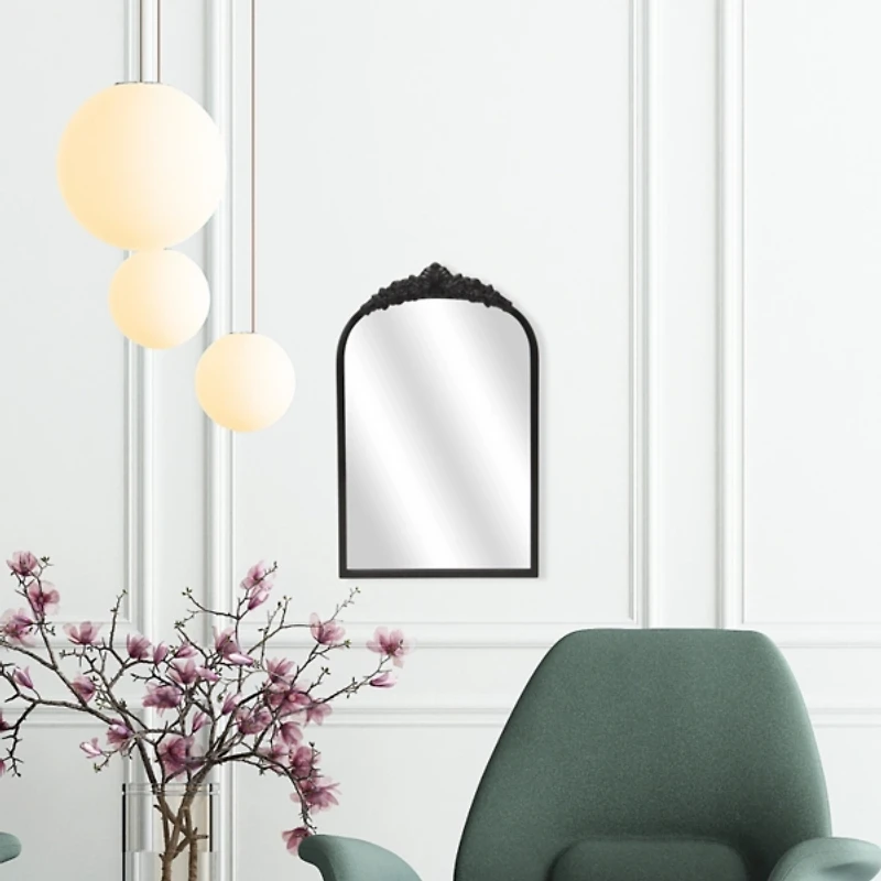 Everlaine Black Modern Victorian Wall Mirror