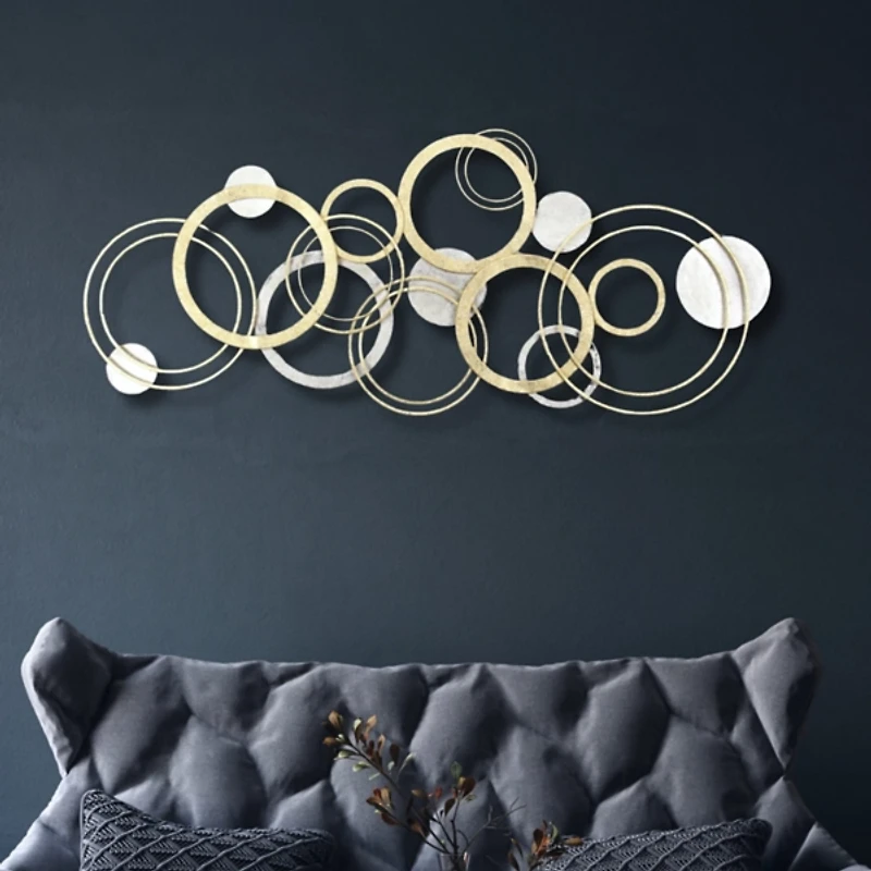 Gold and Silver Metal Multi Ring Wall Plaque