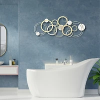 Gold and Silver Metal Multi Ring Wall Plaque