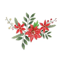 Holiday Poinsettia Floral Spray Wall Plaque