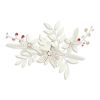Holiday Poinsettia Floral Spray Wall Plaque