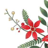 Holiday Poinsettia Floral Spray Wall Plaque