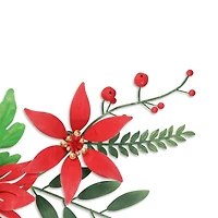 Holiday Poinsettia Floral Spray Wall Plaque