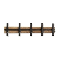 Black and Brown 5-Hook Coat Rack